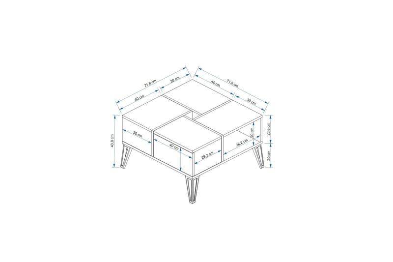 Masaaki Sohvapöytä 72 cm - Ruskea/Musta - Huonekalut - Pöytä & ruokailuryhmä - Sohvapöytä