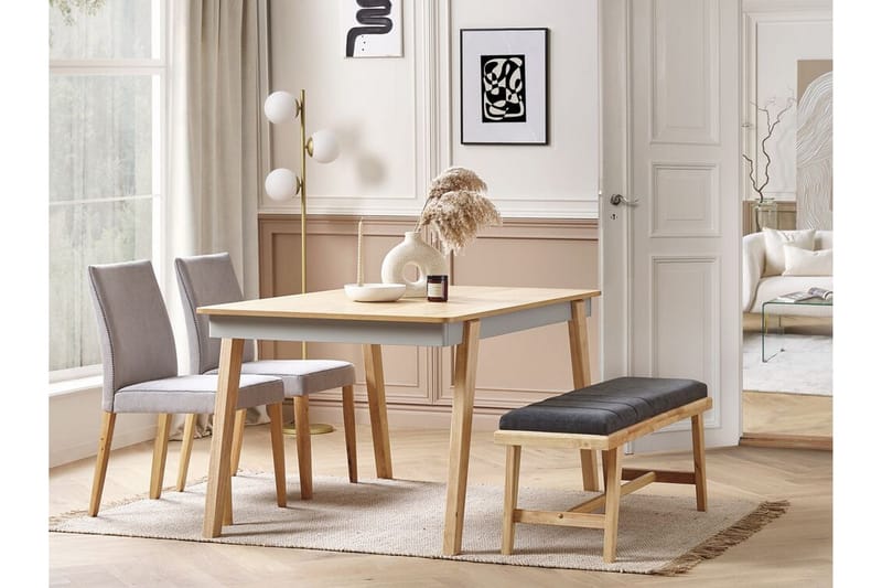 Matagami Ruokapöytä 90x150 cm - Vaaleanruskea/Harmaa - Huonekalut - Pöytä & ruokailuryhmä - Ruokapöyd ät & keittiön pöydät