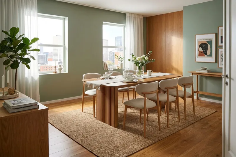 Matgrupp Bark Richeto med Molly stolar Ek/beige - Huonekalut - Pöytä & ruokailuryhmä - Ruokailuryhmä