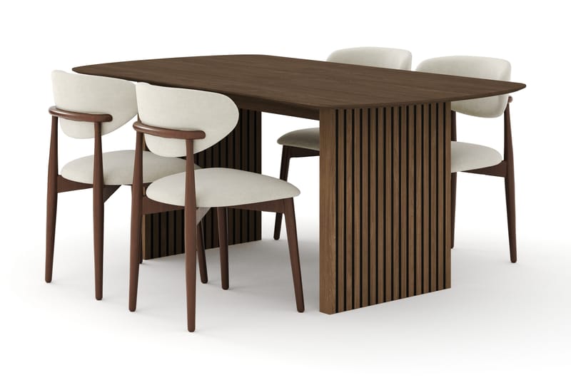 Matgrupp Bark Richeto med Molly stolar Rökt ek/beige, undefined