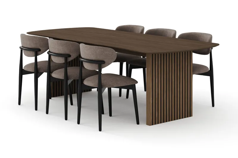 Matgrupp Bark Richeto med Molly stolar Svart, undefined