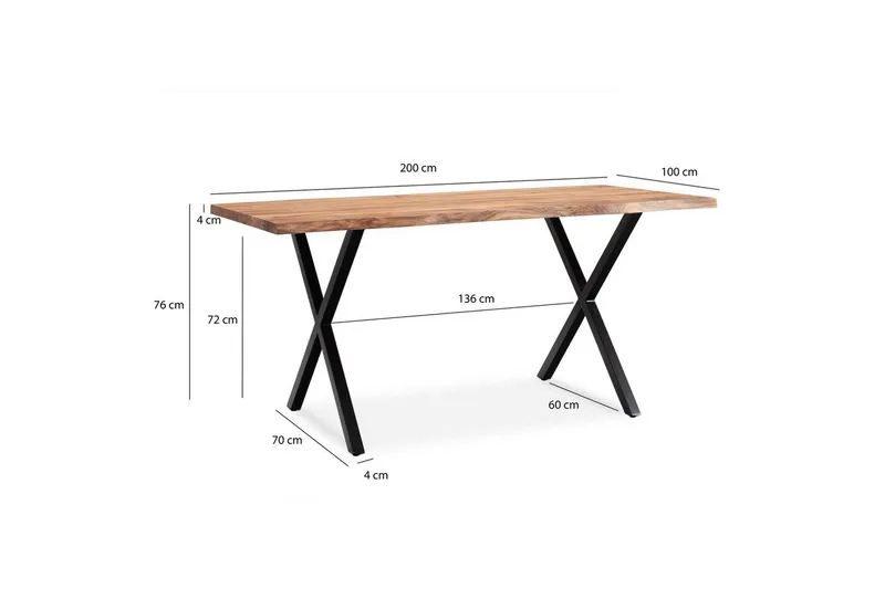 Matgrupper Wohnling 200x100 cm - Huonekalut - Pöytä & ruokailuryhmä - Ruokapöydät & keittiön pöydät
