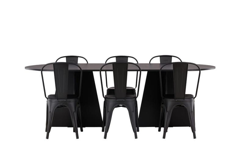 Matopöytä Bootcut 230x115 cm 4 Tempe-tuolilla - Musta - Huonekalut - Pöytä & ruokailuryhmä - Ruokapöydät & keittiön pöydät