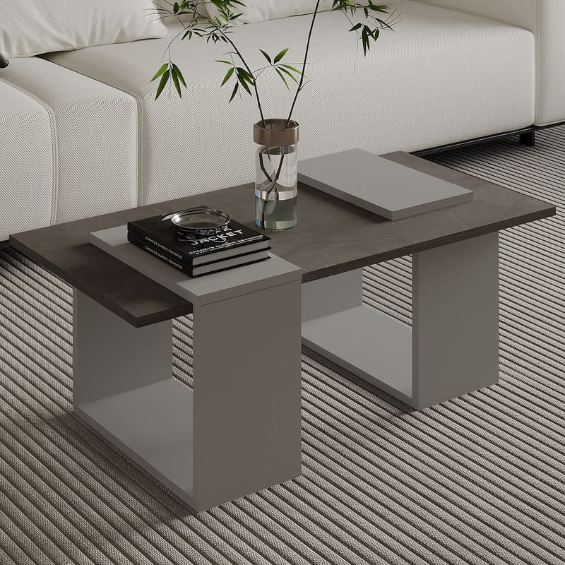 Matris sohvapöytä 90x37x46,6 cm - Gordion Marble ja Grey - Huonekalut - Pöytä & ruokailuryhmä - Sohvapöytä