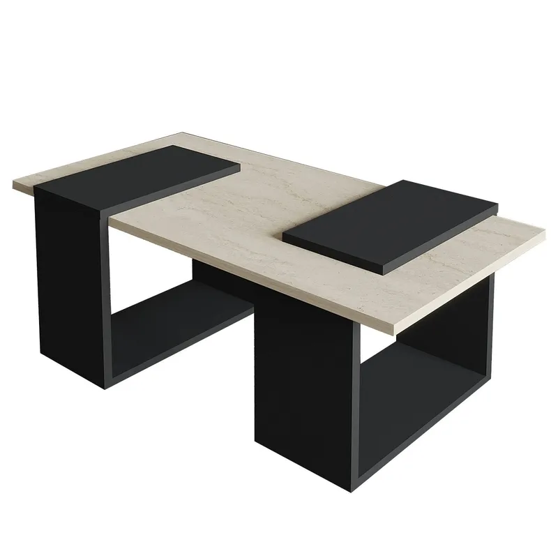 Matris sohvapöytä 90x37x46,6 cm - Travertiini ja antrasiitti - Huonekalut - Pöytä & ruokailuryhmä - Sohvapöytä