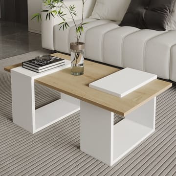 Matris sohvapöytä 90x37x46,6 cm - Valkoinen ja safiiritammi - Huonekalut - Pöytä & ruokailuryhmä - Sohvapöytä
