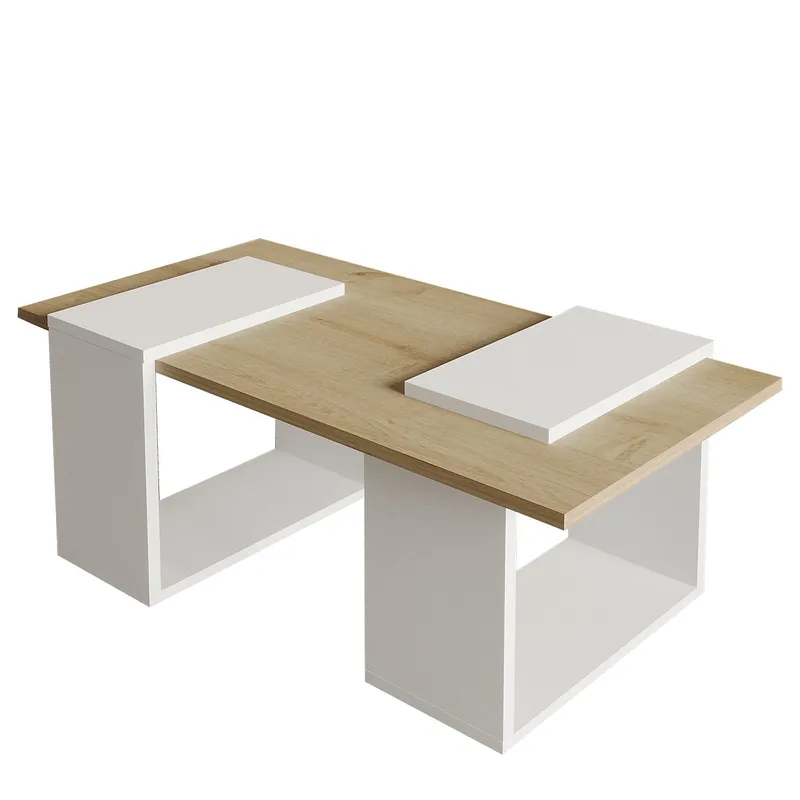 Matris sohvapöytä 90x37x46,6 cm - Valkoinen ja safiiritammi - Huonekalut - Pöytä & ruokailuryhmä - Sohvapöytä