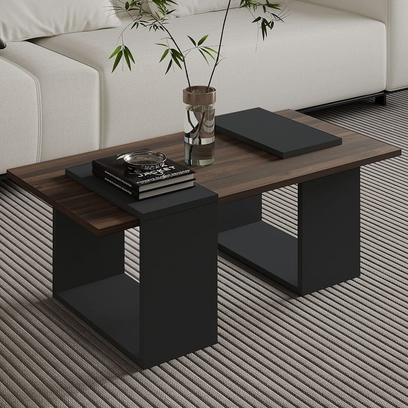 Matris sohvapöytä 90x37x46,6 cm - Pähkinä ja antrasiitti - Huonekalut - Pöytä & ruokailuryhmä - Sohvapöytä