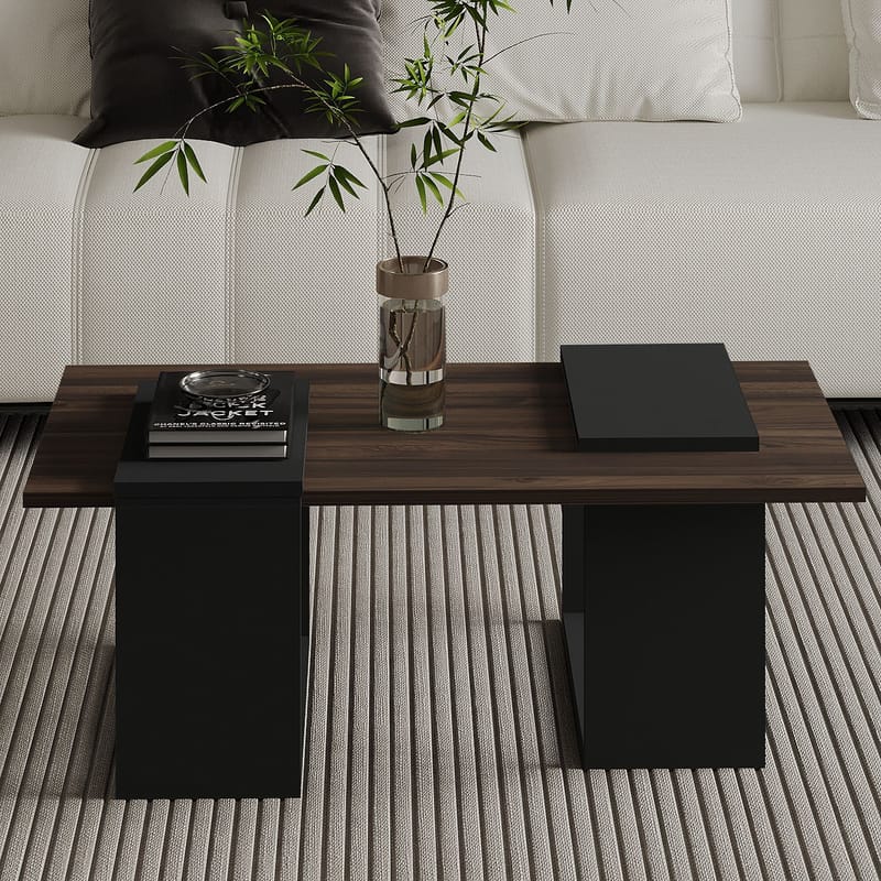 Matris sohvapöytä 90x37x46,6 cm - Pähkinä ja antrasiitti - Huonekalut - Pöytä & ruokailuryhmä - Sohvapöytä