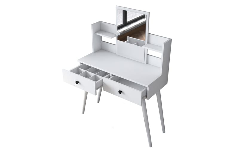 Junji Meikkipöytä 89,8x111,8 cm Valkoinen - Hanah Home - Huonekalut - Pöytä & ruokailuryhmä - Meikki- & kampauspöydät