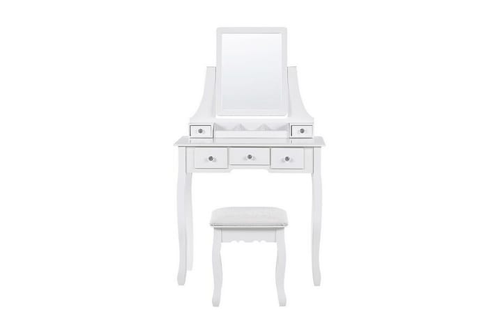 Kampauspöytä Nacori 80 cm peili + jakkara - Valkoinen - Meikki- & kampauspöydät - Meikkipöytä peilillä
