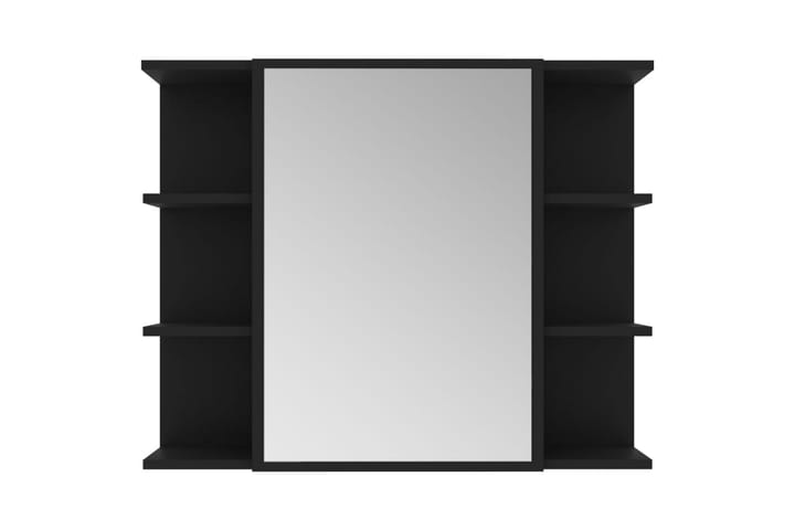 Kylpyhuoneen peilikaappi musta 80x20,5x64 cm lastulevy - Musta - Meikki- & kampauspöydät