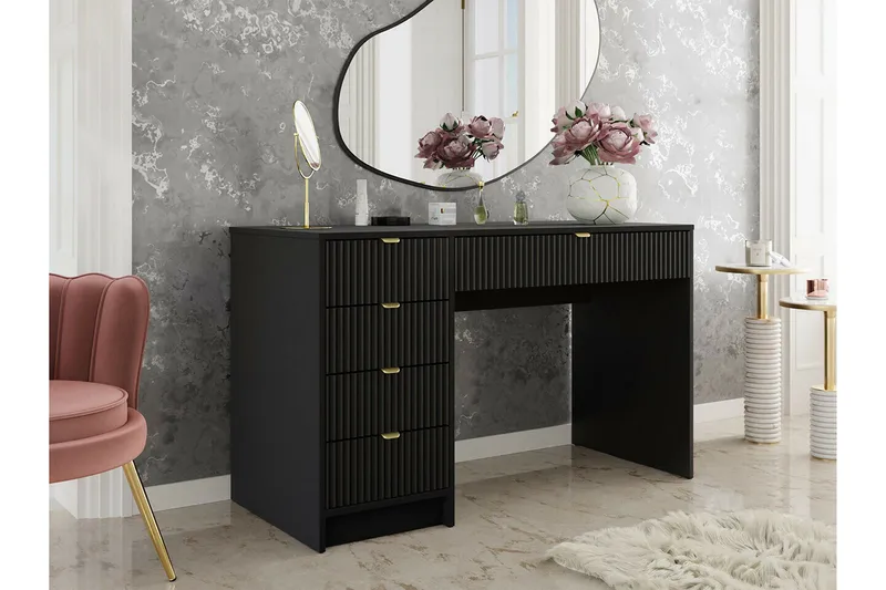 Meikkauspöytä Novaj 120x55 cm - Musta - Huonekalut - Pöytä & ruokailuryhmä - Meikki- & kampauspöydät