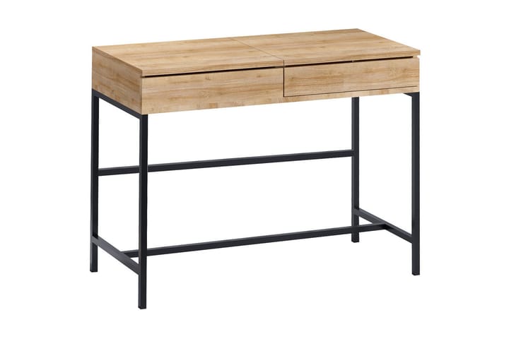 Meikkipöytä 45x100 cm - Luonnonväri/Musta - Meikkipöytä peilillä - Meikki- & kampauspöydät