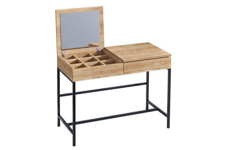 Meikkipöytä 45x100 cm - Luonnonväri/Musta - Meikki- & kampauspöydät - Meikkipöytä peilillä