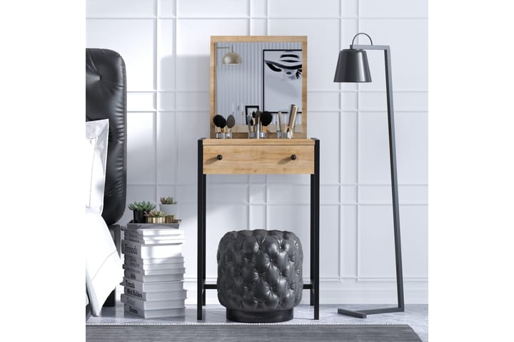 Meikkipöytä 50x50 cm - Luonnonväri/Musta - Meikki- & kampauspöydät - Meikkipöytä peilillä