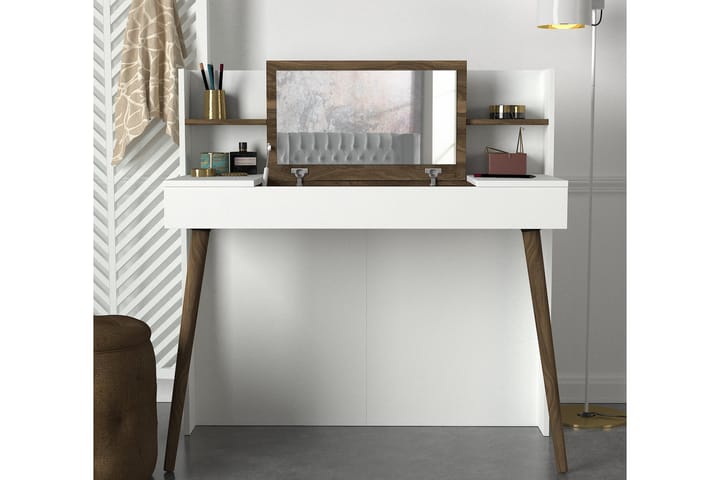 Meikkipöytä Bondsjö 116 cm - Ruskea/Valkoinen - Meikkipöytä peilillä - Meikki- & kampauspöydät
