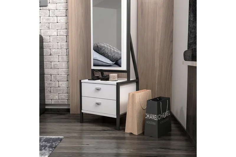 Meikkipöytä Elegaia 41 cm - Valkoinen - Huonekalut - Pöytä & ruokailuryhmä - Meikki- & kampauspöydät - Meikkipöytä valolla