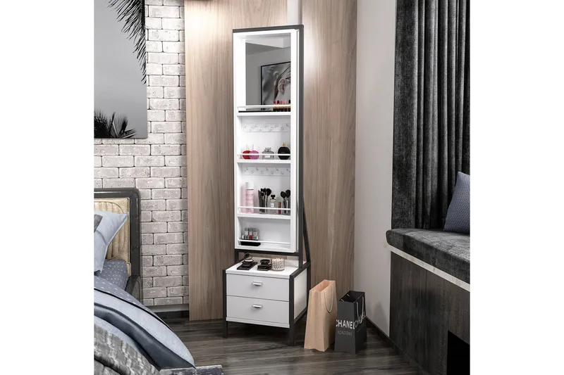 Meikkipöytä Elegaia 41 cm - Valkoinen - Huonekalut - Pöytä & ruokailuryhmä - Meikki- & kampauspöydät - Meikkipöytä valolla