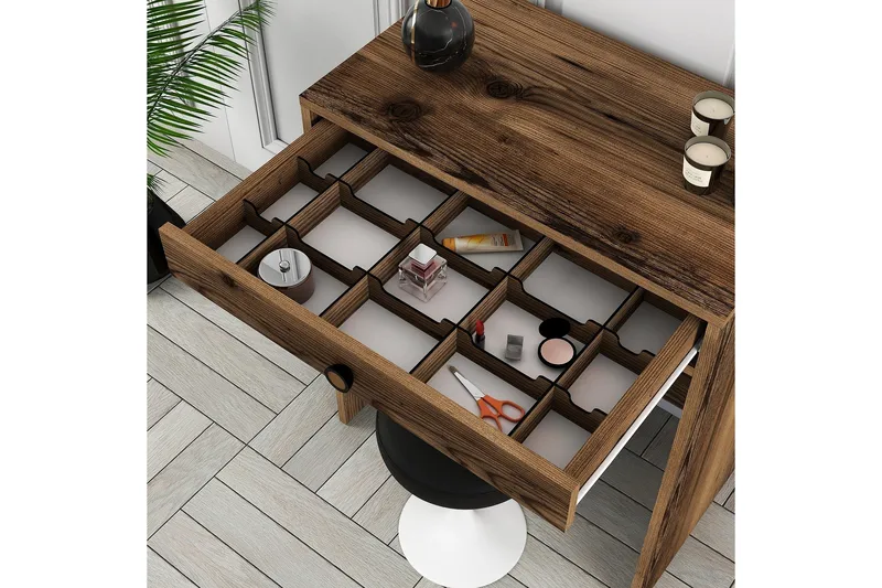 Meikkipöytä Groots 70 cm - Pähkinä - Huonekalut - Pöytä & ruokailuryhmä - Meikki- & kampauspöydät