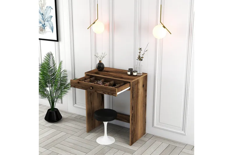 Meikkipöytä Groots 70 cm - Pähkinä - Huonekalut - Pöytä & ruokailuryhmä - Meikki- & kampauspöydät