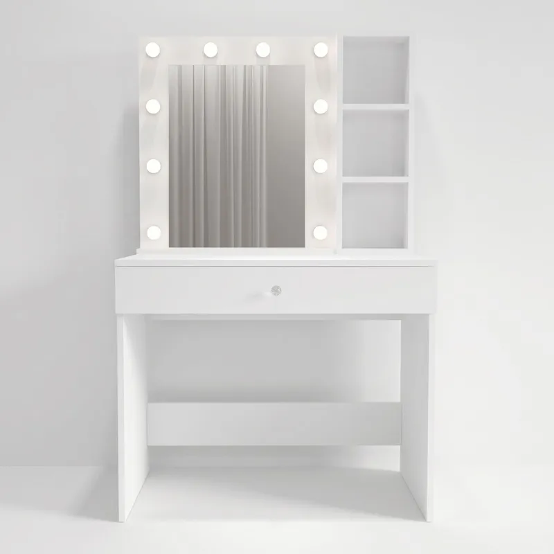 Meikkipöytä Hanah Home Marlowe (80 x 147 x 42,5 cm) valkoinen, Valkoinen