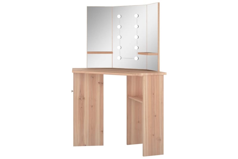 Meikkipöytä kulmaan LED-valoilla tammi 111x54x141,5 cm - Huonekalut - Pöytä & ruokailuryhmä - Meikki- & kampauspöydät - Meikkipöytä valolla