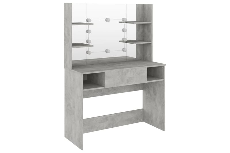 Meikkipöytä LED-valoilla 100x40x135 cm MDF betoninharmaa - Harmaa - Huonekalut - Pöytä & ruokailuryhmä - Meikki- & kampauspöydät