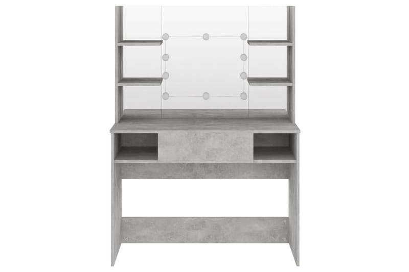 Meikkipöytä LED-valoilla 100x40x135 cm MDF betoninharmaa - Harmaa - Huonekalut - Pöytä & ruokailuryhmä - Meikki- & kampauspöydät