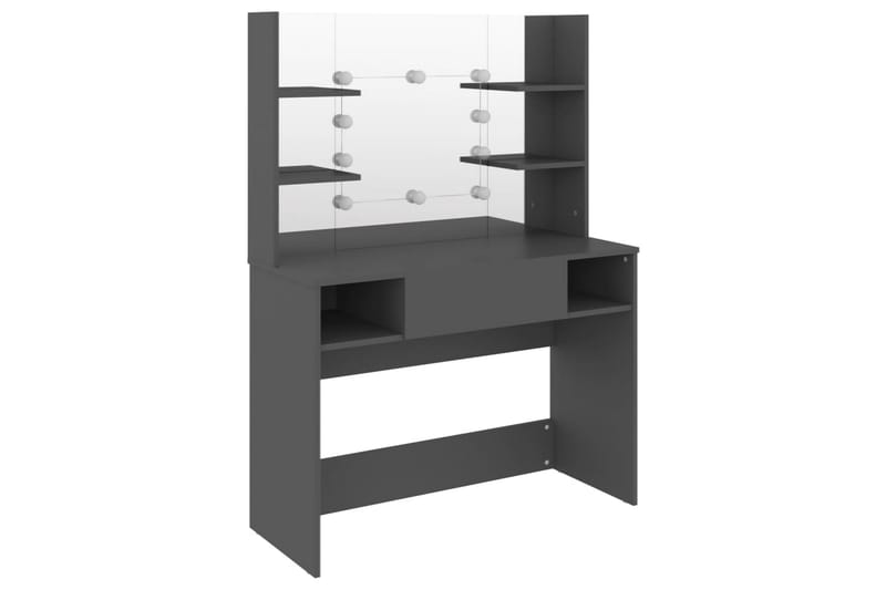 Meikkipöytä LED-valoilla 100x40x135 cm MDF harmaa - Harmaa - Huonekalut - Pöytä & ruokailuryhmä - Meikki- & kampauspöydät