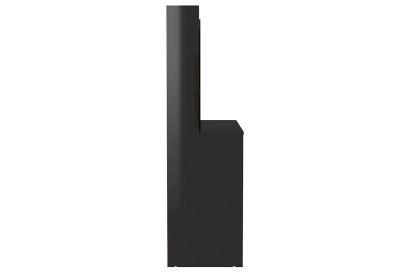 Meikkipöytä LED-valoilla 100x40x135 cm MDF kiiltävä musta - Musta - Huonekalut - Pöytä & ruokailuryhmä - Meikki- & kampauspöydät