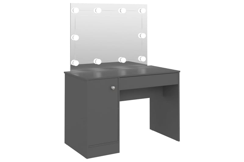 Meikkipöytä LED-valoilla 110x55x145 cm MDF harmaa - Harmaa - Huonekalut - Pöytä & ruokailuryhmä - Meikki- & kampauspöydät