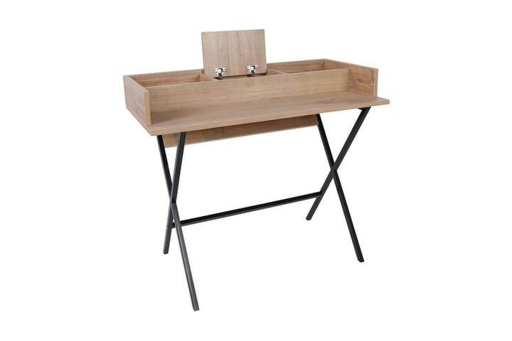 Meikkipöytä Lossers 100 cm - Pähkinä / musta - Meikkipöytä peilillä - Meikki- & kampauspöydät