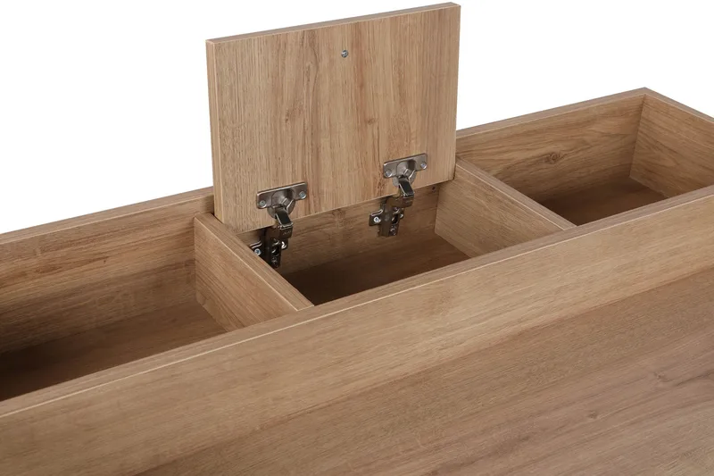 Meikkipöytä Lossers 100 cm - Pähkinä / musta - Huonekalut - Pöytä & ruokailuryhmä - Meikki- & kampauspöydät - Meikkipöytä peilillä