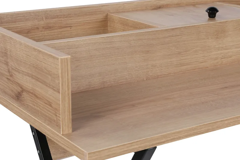 Meikkipöytä Lossers 100 cm - Pähkinä / musta - Huonekalut - Pöytä & ruokailuryhmä - Meikki- & kampauspöydät - Meikkipöytä peilillä