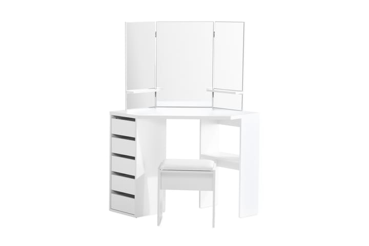 Meikkipöytä Lycke 114 cm - Valkoinen - Meikki- & kampauspöydät - Meikkipöytä peilillä
