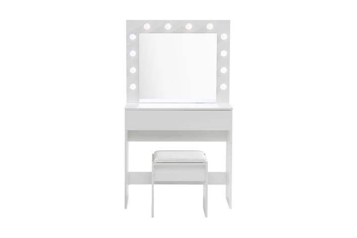 Meikkipöytä Lycke 80 cm LED-valaistus - Valkoinen - Meikki- & kampauspöydät - Meikkipöytä valolla - Meikkipöytä peilillä