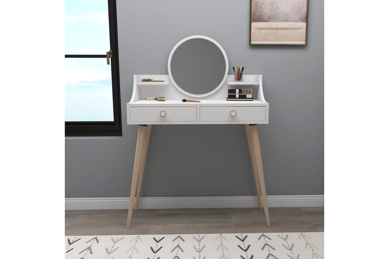 Meikkipöytä Mamt 90 cm - Valkoinen - Huonekalut - Pöytä & ruokailuryhmä - Meikki- & kampauspöydät