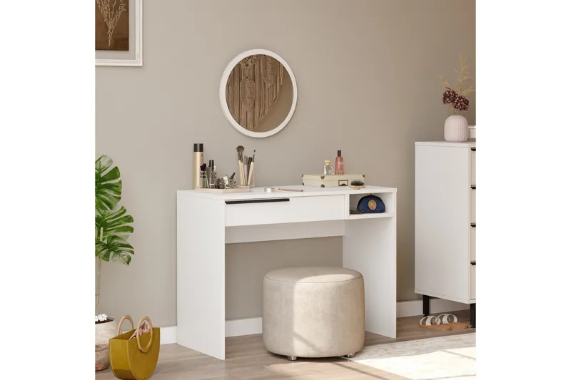 Meikkipöytä Naho 100 cm - Valkoinen - Huonekalut - Pöytä & ruokailuryhmä - Meikki- & kampauspöydät