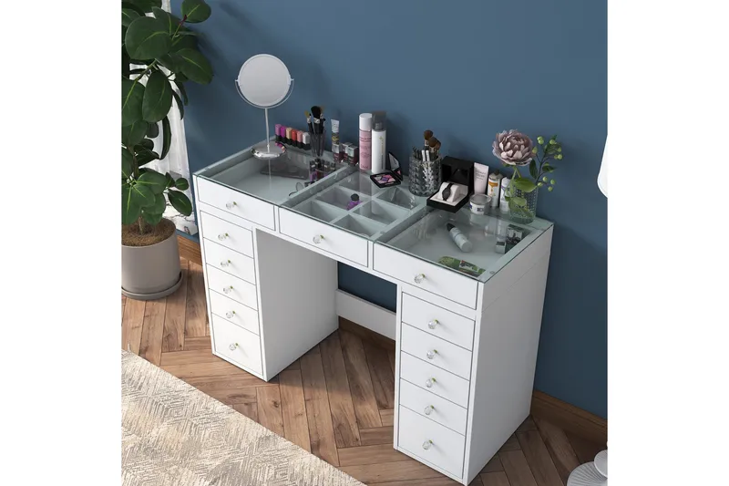 Meikkipöytä Ramender 120 cm - Lasi - Huonekalut - Pöytä & ruokailuryhmä - Meikki- & kampauspöydät
