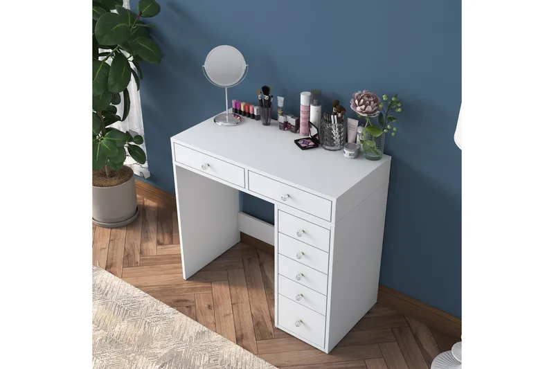 Meikkipöytä Ramender 90 cm, Valkoinen