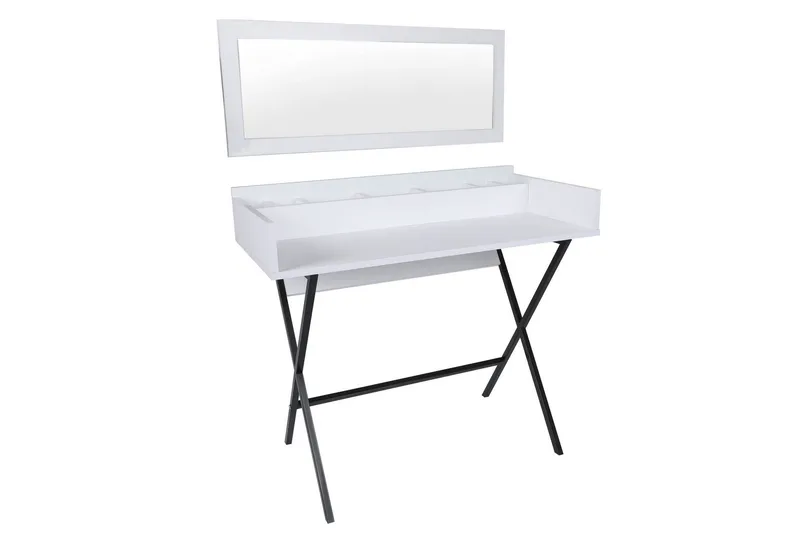 Meikkipöytä Rocke 100 cm - Valkoinen/musta - Huonekalut - Pöytä & ruokailuryhmä - Meikki- & kampauspöydät