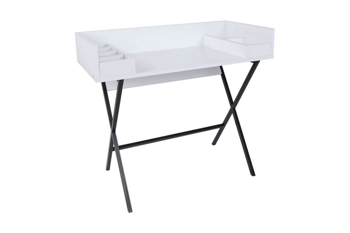 Meikkipöytä Tibani 100 cm - Valkoinen/musta - Meikki- & kampauspöydät