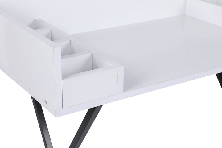 Meikkipöytä Tibani 100 cm - Valkoinen/musta - Meikki- & kampauspöydät