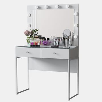 Meikkipöytä Wallxpert Eska BJ158 (90 x 141,8 x 40 cm) valkoinen - Valkoinen - Huonekalut - Pöytä & ruokailuryhmä - Meikki- & kampauspöydät - Meikkipöytä valolla