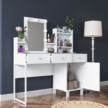 Meikkipöytä Wallxpert Hyla BJ139 (120 x 136,8 x 40 cm) valkoinen - Valkoinen - Huonekalut - Pöytä & ruokailuryhmä - Meikki- & kampauspöydät - Meikkipöytä valolla