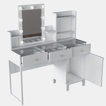 Meikkipöytä Wallxpert Hyla BJ139 (120 x 136,8 x 40 cm) valkoinen - Valkoinen - Huonekalut - Pöytä & ruokailuryhmä - Meikki- & kampauspöydät - Meikkipöytä valolla