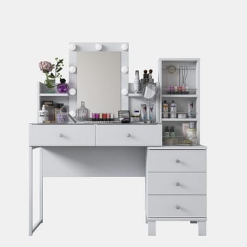 Meikkipöytä Wallxpert Hyla BJ153 (120 x 136,8 x 40 cm) valkoinen - Valkoinen - Huonekalut - Pöytä & ruokailuryhmä - Meikki- & kampauspöydät - Meikkipöytä valolla