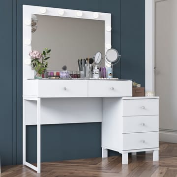 Meikkipöytä Wallxpert Isla Shelf BJ150 (120 x 141,8 x 40 cm) Valkoinen - Valkoinen - Huonekalut - Pöytä & ruokailuryhmä - Meikki- & kampauspöydät - Meikkipöytä valolla