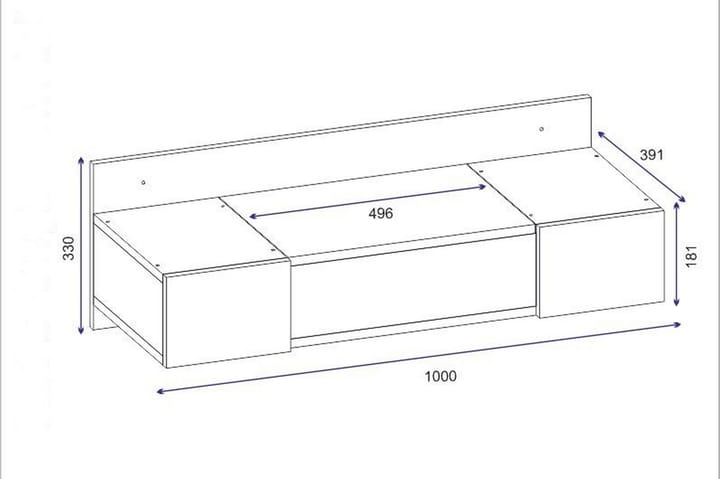 Meikkipöytä Zakkum 100 cm - Antrasiitti - Meikkipöytä peilillä - Meikki- & kampauspöydät